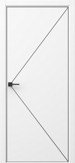 Межкомнатная дверь Лайт ST 7 экошпон аляска, молдинг черный