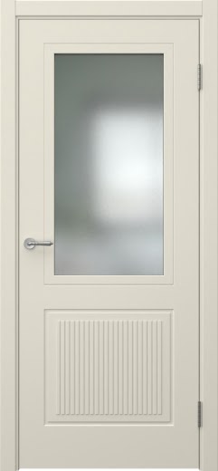 Межкомнатная дверь Скандинавия 7Ф эмаль RAL 9001, матовое стекло