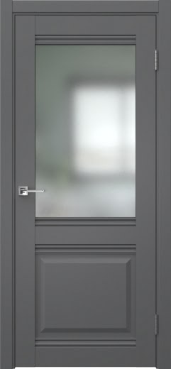 Межкомнатная дверь София 2 экошпон антрацит, стекло матовое