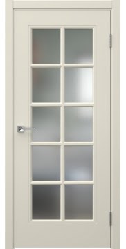 Межкомнатная дверь Мриба 10 эмаль RAL 9001, сатинат с решеткой — 1644