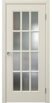 Межкомнатная дверь Мриба 12 эмаль RAL 9001, сатинат с решеткой — 1651