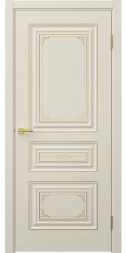 Комнатная дверь, Скандинавия 4 ( RAL 9001 с золотой патиной)