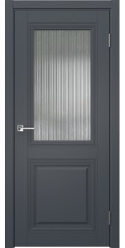 Межкомнатная дверь эконом класса, София 2 багет 1 (экошпон антрацит, со стеклом)