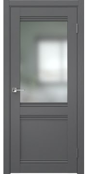 Дешевая межкомнатная дверь, София 2 (экошпон антрацит, остекленная)